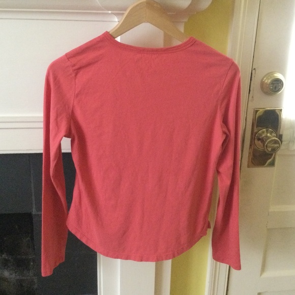 Vintage J. Crew Y2K Long Sleeve Crewneck Tee Coral - Sz Small - Picture 2 of 9